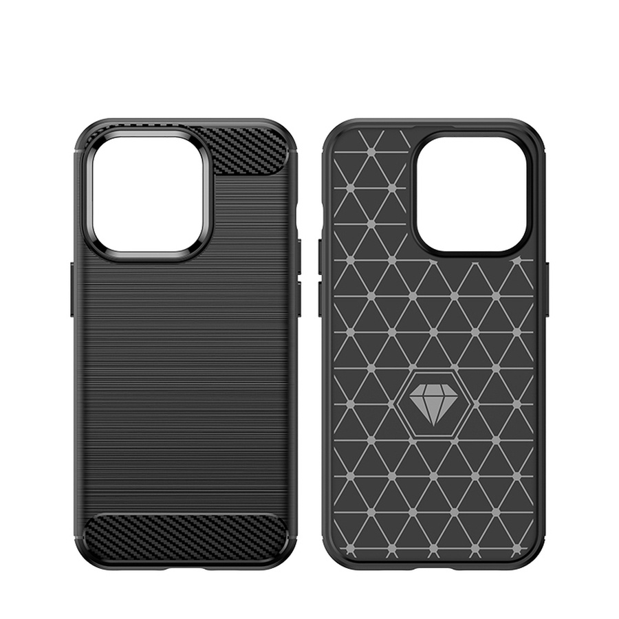 Carbon Case etui iPhone 14 Pro elastyczny żelowy pokrowiec na tył plecki niebieski