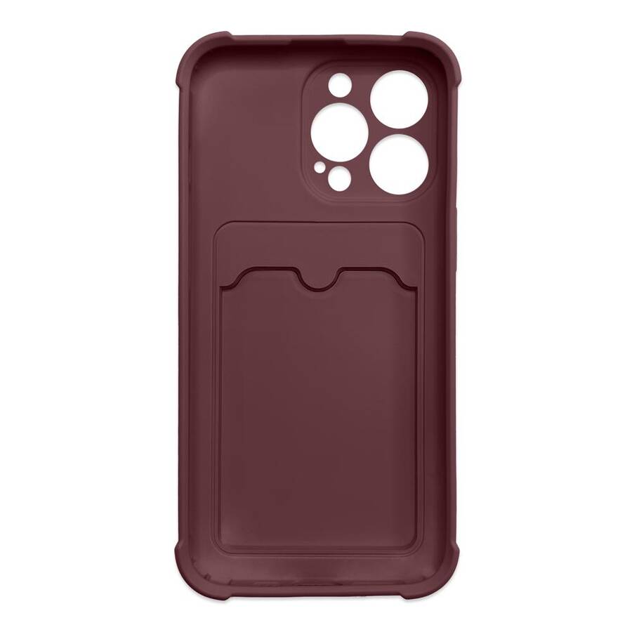 Card Armor Case etui pokrowiec do iPhone 11 Pro portfel na kartę silikonowe pancerne etui Air Bag malinowy