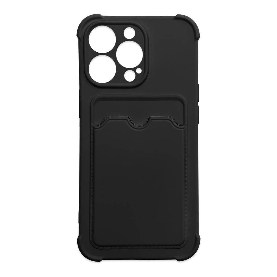 Card Armor Case etui pokrowiec do iPhone 12 Pro portfel na kartę silikonowe pancerne etui Air Bag czarny