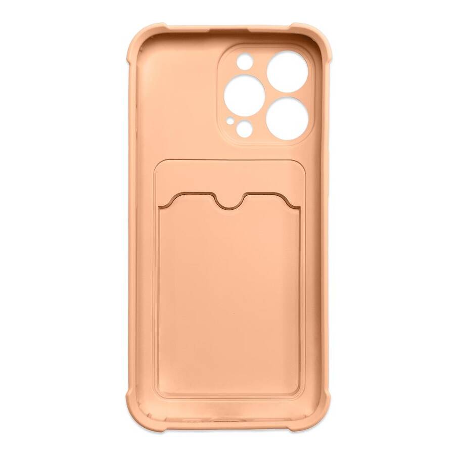 Card Armor Case etui pokrowiec do iPhone 12 Pro portfel na kartę silikonowe pancerne etui Air Bag różowy