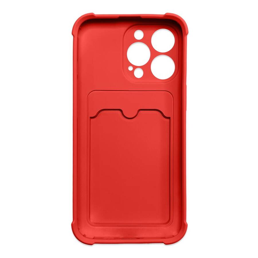 Card Armor Case etui pokrowiec do iPhone 13 Pro portfel na kartę silikonowe pancerne etui Air Bag czerwony