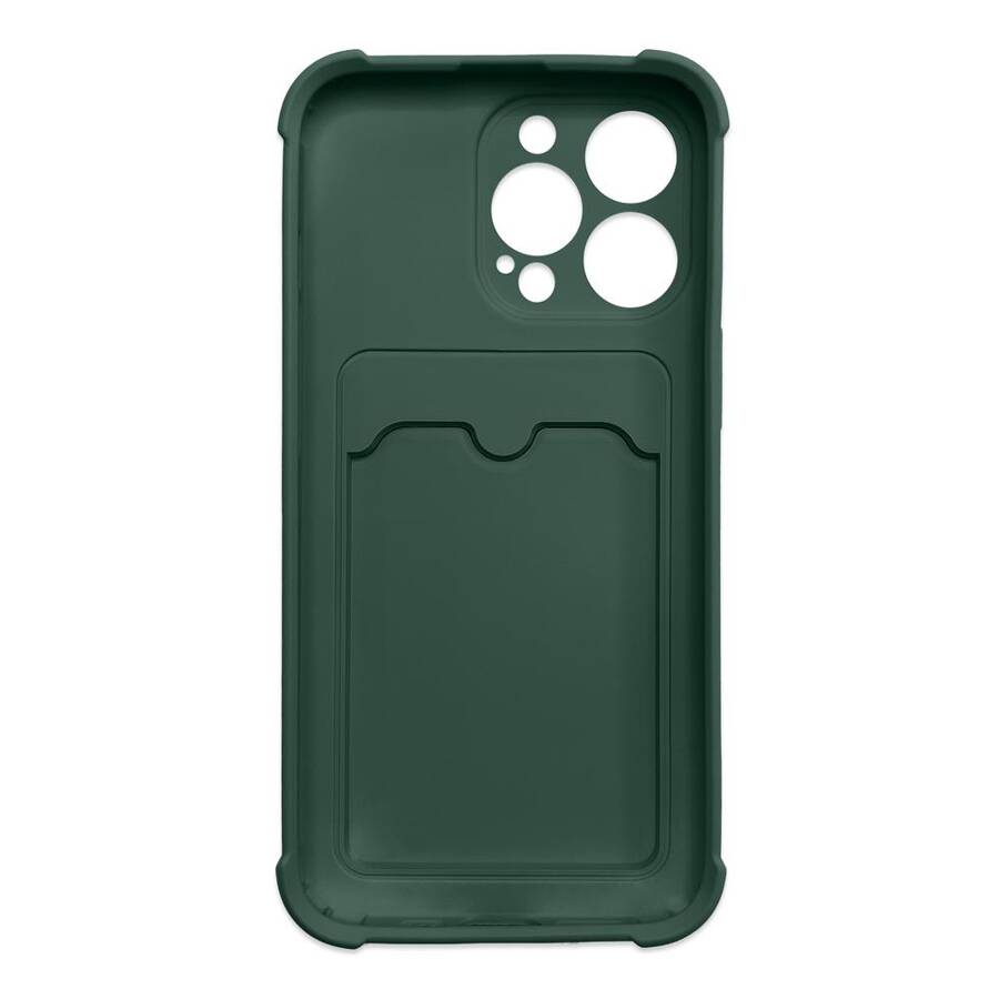 Card Armor Case etui pokrowiec do iPhone XS Max portfel na kartę silikonowe pancerne etui Air Bag zielony