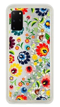 CaseGadget ETUI LIQUID FOLKLOR 1 SAMSUNG GALAXY S20 SREBRNY