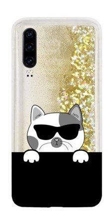 CaseGadget ETUI LIQUID KOT HUAWEI P30 ZŁOTY