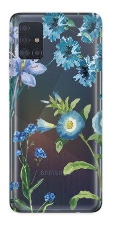 CaseGadget ETUI NADRUK NIEBIESKIE KWIATY SAMSUNG GALAXY A51