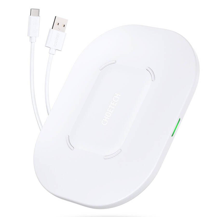 Choetech ładowarka bezprzewodowa Qi 15W + kabel USB - USB Typ C 1m biały (T550-F-V2)