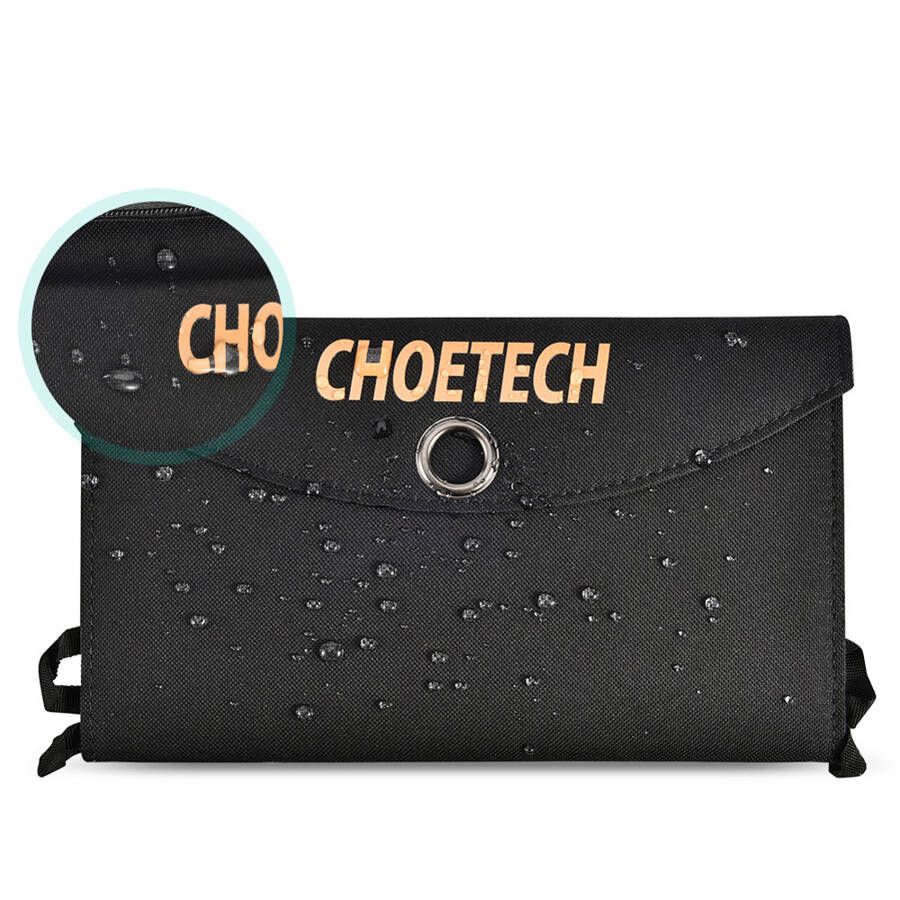 Choetech składana ładowarka solarna słoneczna fotowoltaiczna 19W 2x USB 2,4A czarny (SC001)