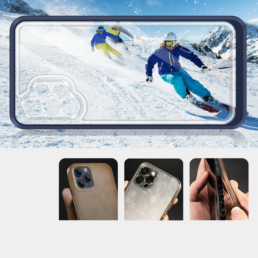 Clear 3in1 etui do Samsung Galaxy A32 5G żelowy pokrowiec z ramką niebieski