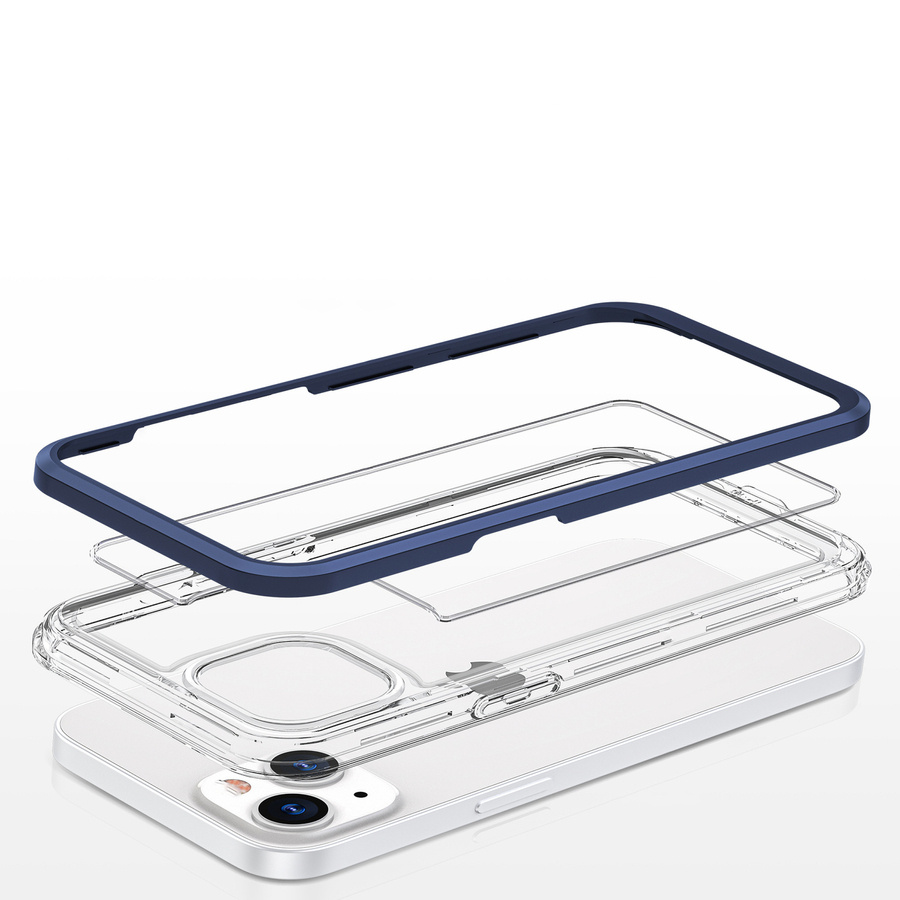 Clear 3in1 etui do iPhone 13 żelowy pokrowiec z ramką niebieski