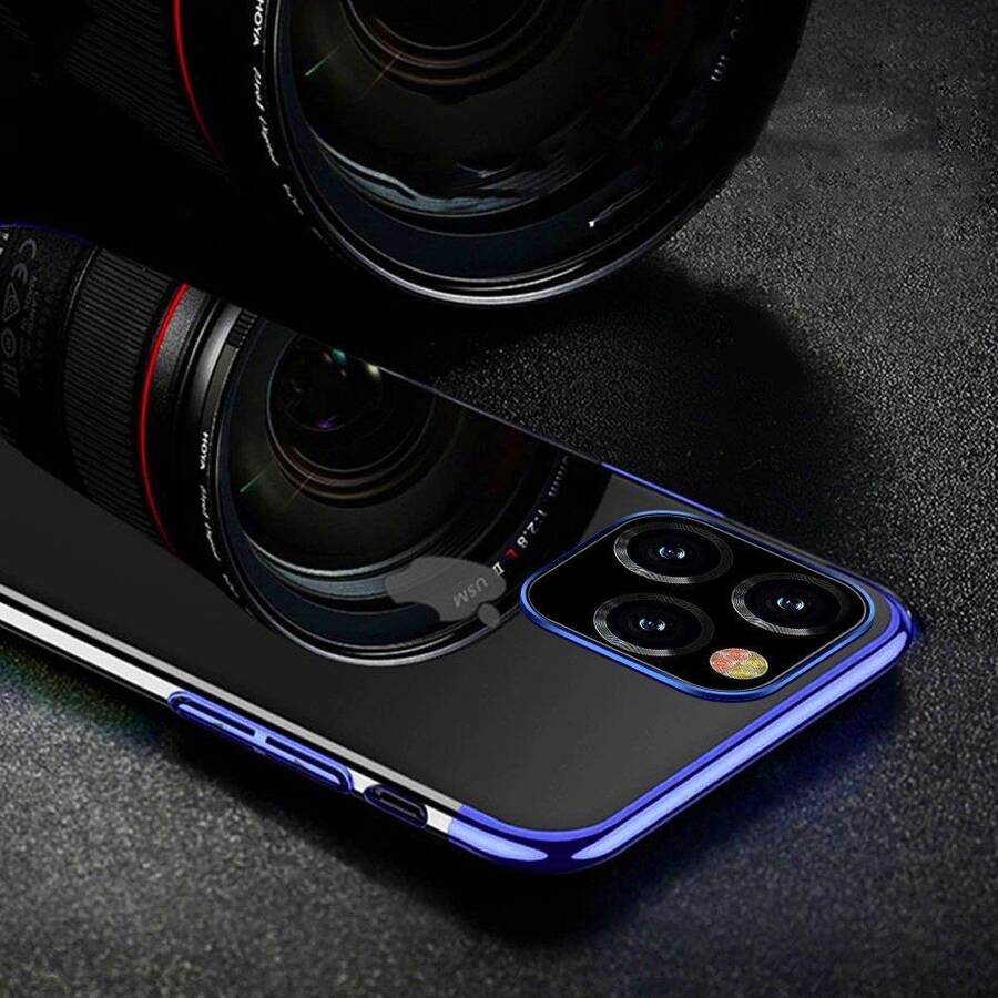 Clear Color case żelowy pokrowiec etui z metaliczną ramką Samsung Galaxy S22 niebieski