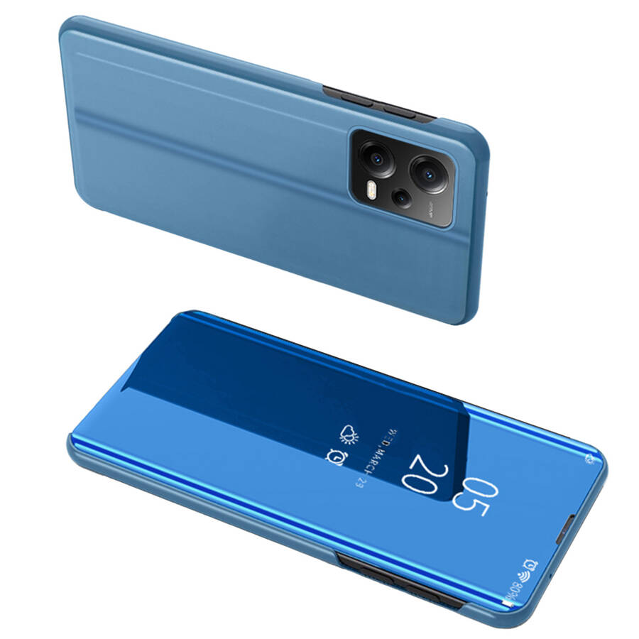 Clear View Case etui do Xiaomi Redmi Note 12 5G / Poco X5 5G pokrowiec z klapką niebieskie