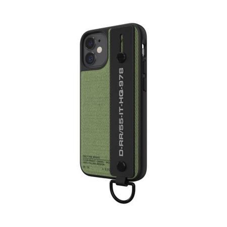 DIESEL HANDSTRAP CASE UTILITY TWILL IPHONE 12 MINI CZARNY/ZIELONY