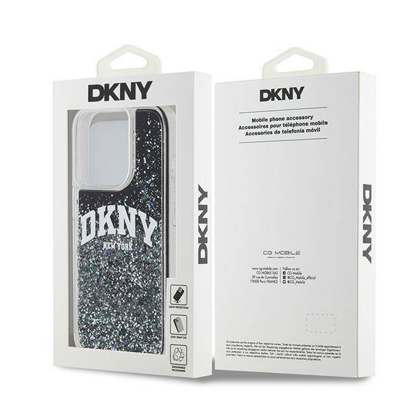 DKNY DKHCP13LLBNAEK iPhone 13 Pro / 13 6.1" czarny/black hardcase Liquid Glitter Big Logo