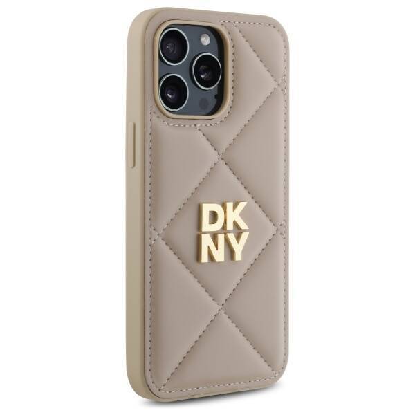 DKNY DKHCP14LPQDSLE iPhone 14 Pro 6.1"    beżowy/beige Quilted Stack Logo