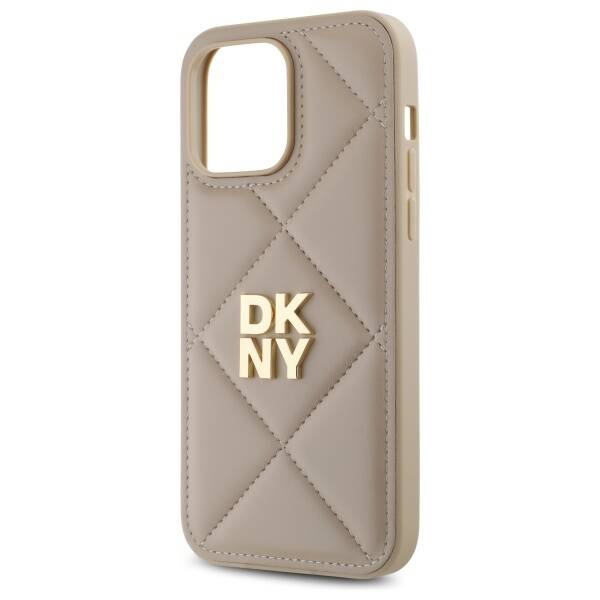 DKNY DKHCP14LPQDSLE iPhone 14 Pro 6.1"    beżowy/beige Quilted Stack Logo