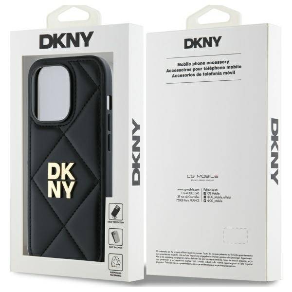 DKNY DKHCP14XPQDSLK iPhone 14 Pro Max     6.7" czarny/black Quilted Stack Logo