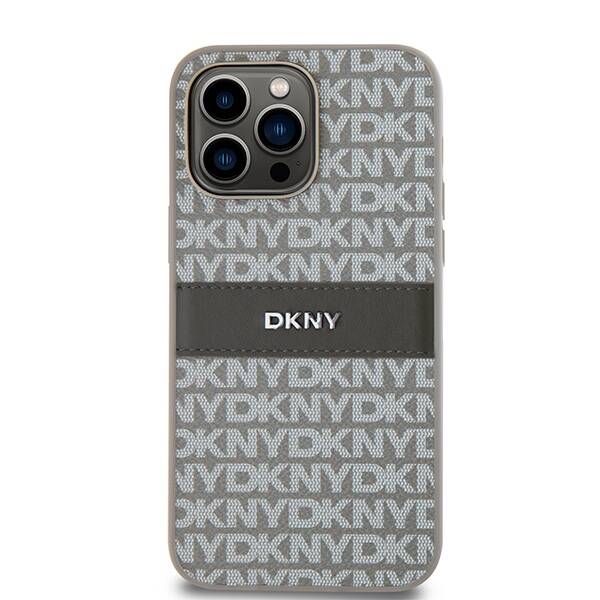 DKNY DKHCP14XPRTHSLE iPhone 14 Pro Max 6.7" beżowy/beige hardcase Leather Mono Stripe & Metal Logo