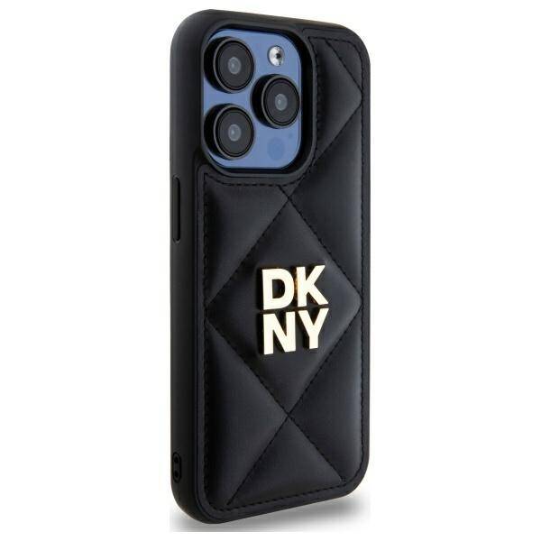 DKNY DKHCP15LPQDSLK iPhone 15 Pro 6.1"    czarny/black Quilted Stack Logo