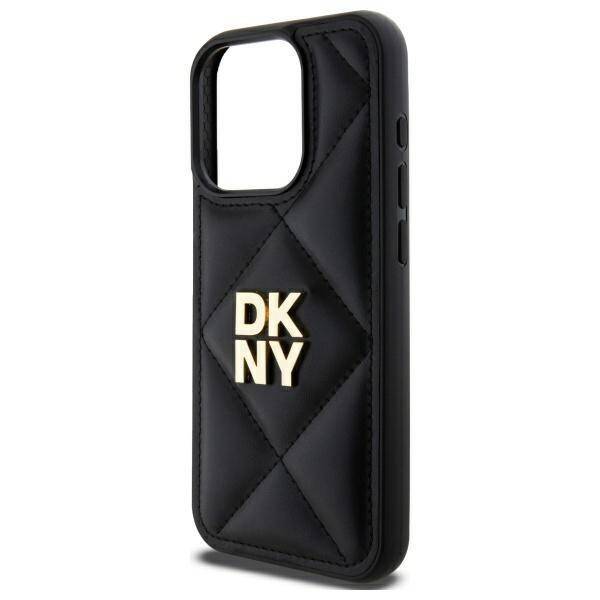 DKNY DKHCP15LPQDSLK iPhone 15 Pro 6.1"    czarny/black Quilted Stack Logo