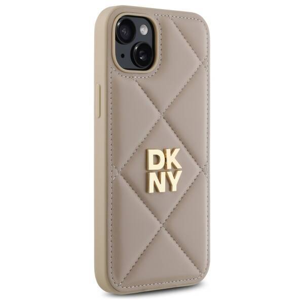 DKNY DKHCP15MPQDSLE iPhone 15 Plus 6.7"   beżowy/beige Quilted Stack Logo