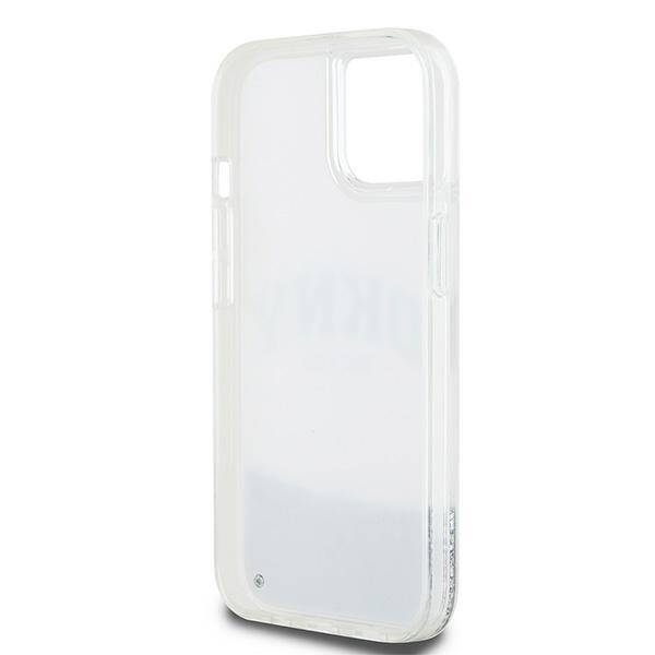 DKNY DKHCP15SLBNAET iPhone 15 / 14 / 13 6.1" biały/white hardcase Liquid Glitter Big Logo