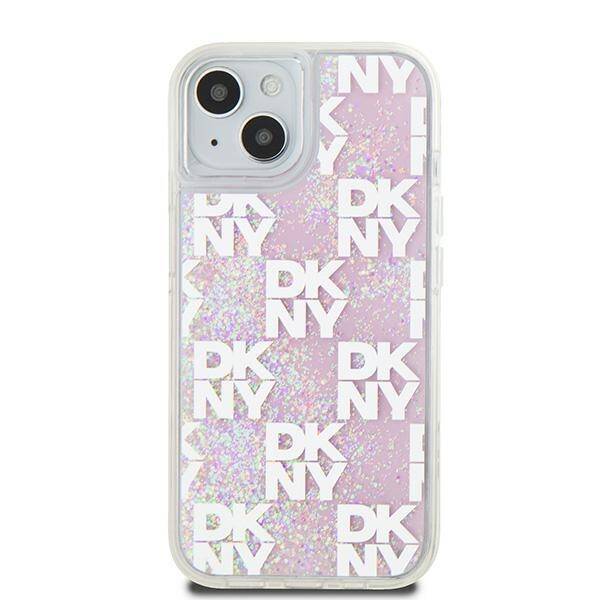 DKNY DKHCP15SLCPEPP iPhone 15 / 14 / 13 6.1" różowy/pink hardcase Liquid Glitter Multilogo