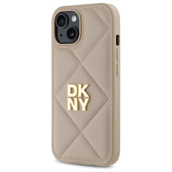 DKNY DKHCP15SPQDSLE iPhone 15 6.1"        beżowy/beige Quilted Stack Logo