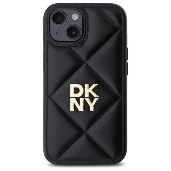 DKNY DKHCP15SPQDSLK iPhone 15 6.1"        czarny/black Quilted Stack Logo