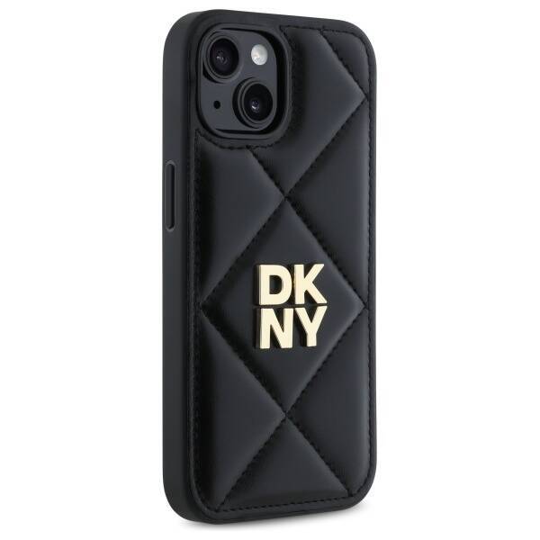 DKNY DKHCP15SPQDSLK iPhone 15 6.1"        czarny/black Quilted Stack Logo