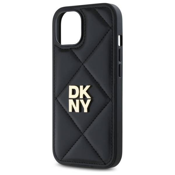 DKNY DKHCP15SPQDSLK iPhone 15 6.1"        czarny/black Quilted Stack Logo