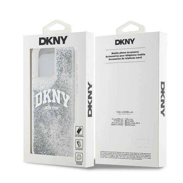 DKNY DKHCP15XLBNAET iPhone 15 Pro Max 6.7" biały/white hardcase Liquid Glitter Big Logo