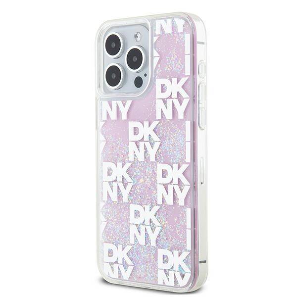 DKNY DKHCP15XLCPEPP iPhone 15 Pro Max 6.7" różowy/pink hardcase Liquid Glitter Multilogo