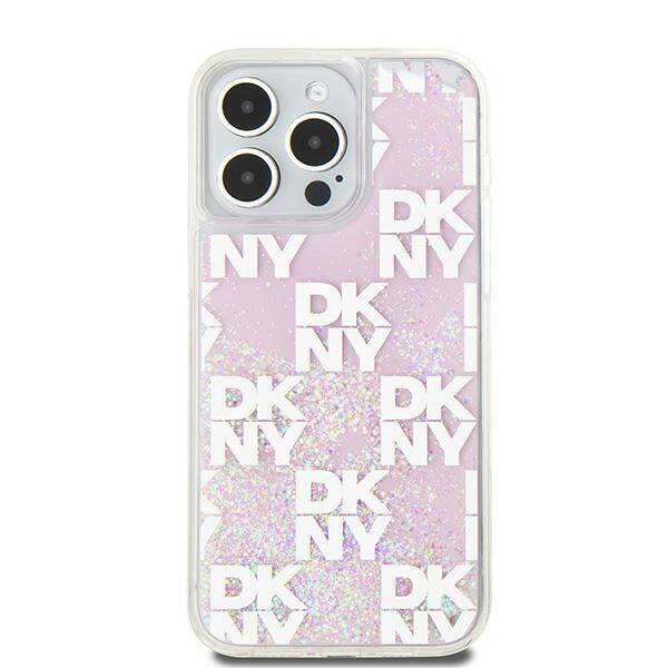 DKNY DKHCP15XLCPEPP iPhone 15 Pro Max 6.7" różowy/pink hardcase Liquid Glitter Multilogo