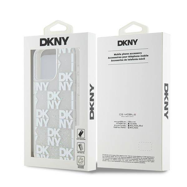 DKNY DKHCP15XLCPEPT iPhone 15 Pro Max 6.7" biały/white hardcase Liquid Glitter Multilogo