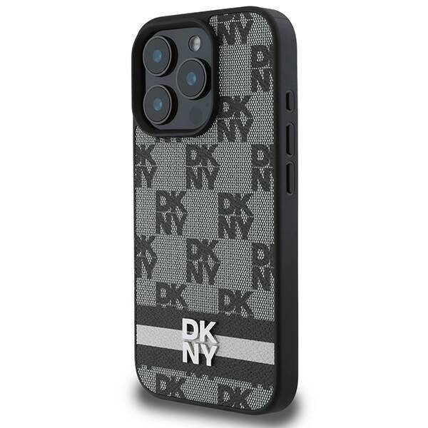 DKNY DKHCP16LPCPTSSK iPhone 16 Pro 6.3"  czarny/black hardcase Checkered Pattern & Printed Stripes