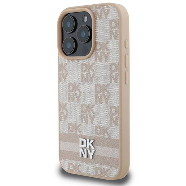 DKNY DKHCP16LPCPTSSP iPhone 16 Pro 6.3" różowy/pink hardcase Checkered Pattern & Printed Stripes