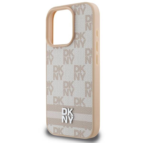 DKNY DKHCP16LPCPTSSP iPhone 16 Pro 6.3" różowy/pink hardcase Checkered Pattern & Printed Stripes