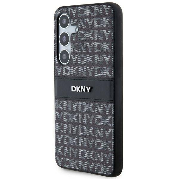 DKNY DKHCS24MPRTHSLK S24+ S926  czarny/black hardcase Leather Mono Stripe & Metal Logo