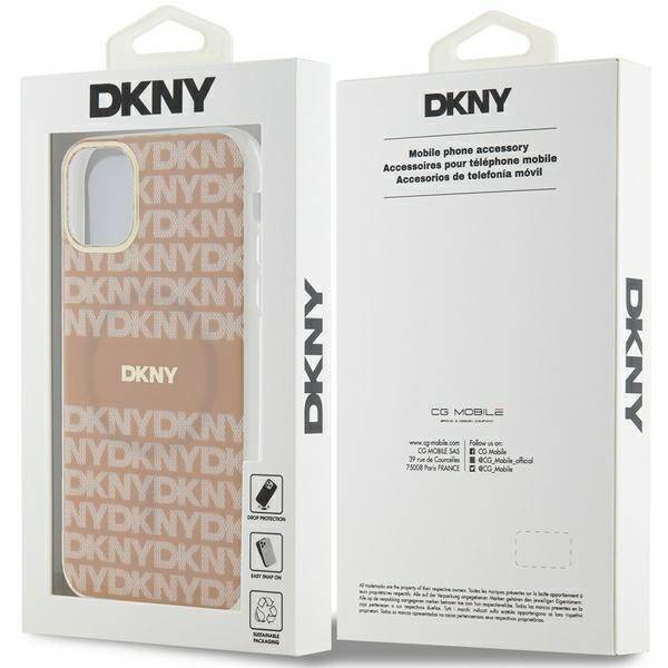 DKNY DKHMN61HRHSEP iPhone 11 / Xr 6.1" różowy/pink hardcase IML Mono & Stripe MagSafe