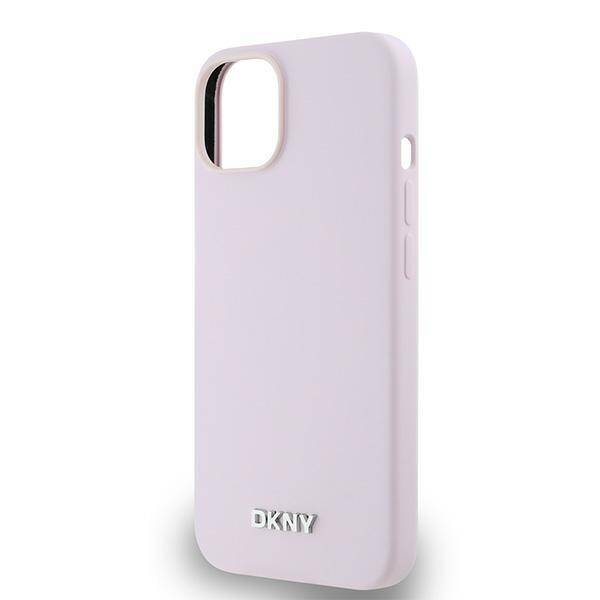 DKNY DKHMP14SSMCHLP iPhone 14 / 15 / 13 6.1" różowy/pink hardcase Liquid Silicone Small Metal Logo MagSafe