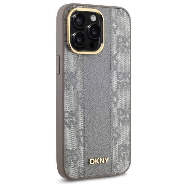 DKNY DKHMP14XPCPVSLE iPhone 14 Pro Max 6.7" beżowy/beige hardcase Leather Checkered Mono Pattern MagSafe