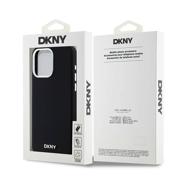 DKNY DKHMP14XSMCHLK iPhone 14 Pro Max 6.7" czarny/black hardcase Liquid Silicone Small Metal Logo MagSafe