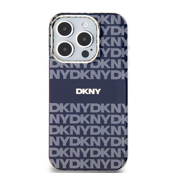 DKNY DKHMP15LHRHSEB iPhone 15 Pro 6.1" niebieski/blue hardcase IML Mono & Stripe MagSafe