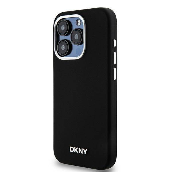 DKNY DKHMP15LSMCHLK iPhone 15 Pro 6.1" czarny/black hardcase Liquid Silicone Small Metal Logo MagSafe