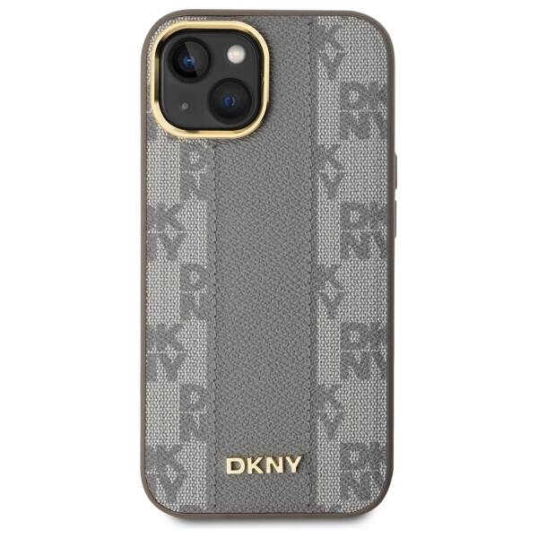 DKNY DKHMP15MPCPVSLE iPhone 15 Plus 6.7" beżowy/beige hardcase Leather Checkered Mono Pattern MagSafe