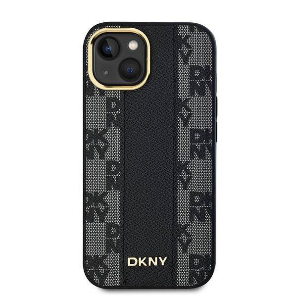 DKNY DKHMP15MPCPVSLK iPhone 15 Plus / 14 Plus 6.7" czarny/black hardcase Leather Checkered Mono Pattern MagSafe