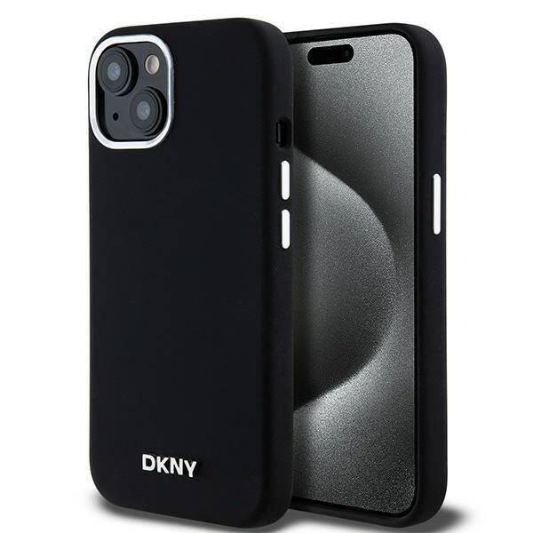 DKNY DKHMP15MSMCHLK iPhone 15 Plus / 14 Plus 6.7" czarny/black hardcase Liquid Silicone Small Metal Logo MagSafe