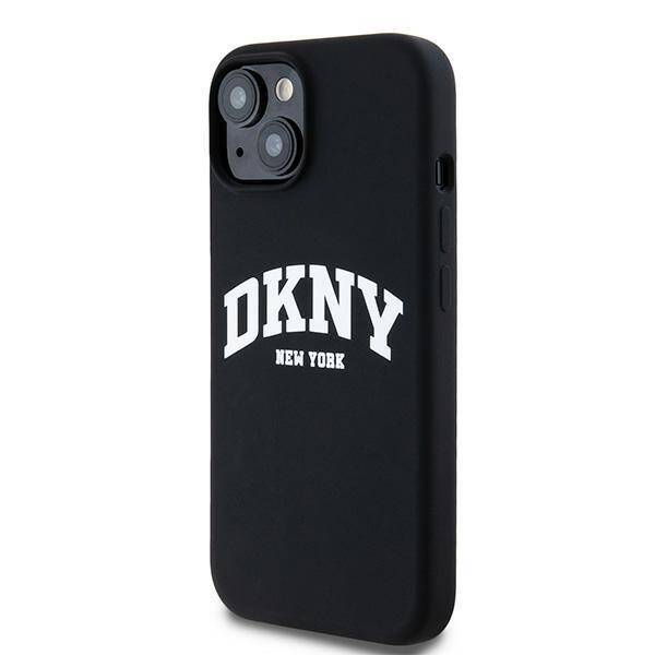 DKNY DKHMP15SSNYACH iPhone 15 / 14 / 13 6.1" czarny/black hardcase Liquid Silicone White Printed Logo MagSafe