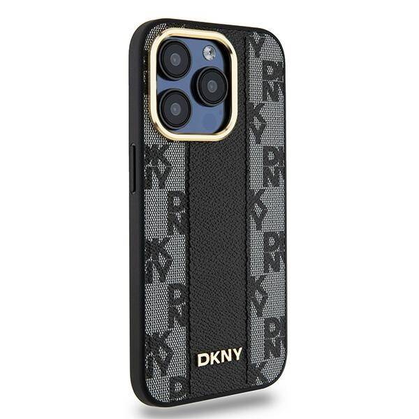 DKNY DKHMP15XPCPVSLK iPhone 15 Pro Max 6.7" czarny/black hardcase Leather Checkered Mono Pattern MagSafe