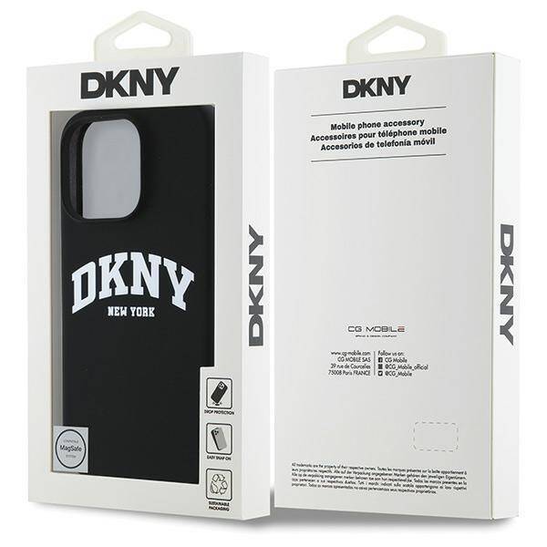 DKNY DKHMP16XSNYACH iPhone 16 Pro Max 6.9" czarny/black hardcase Silicone White Printed Logo MagSafe